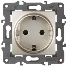 Розетка ЭРА Elegance 2P E Schuko со шторками 16A 250V 14-2102-04 Б0034275