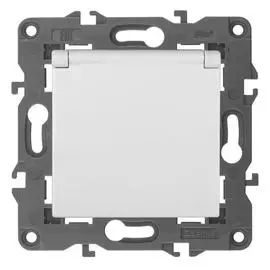 Розетка ЭРА Elegance 2P E Schuko со шторками с крышкой 16A 250V 14-2103-01 Б0034278
