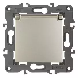 Розетка ЭРА Elegance 2P E Schuko со шторками с крышкой 16A 250V 14-2103-04 Б0034281
