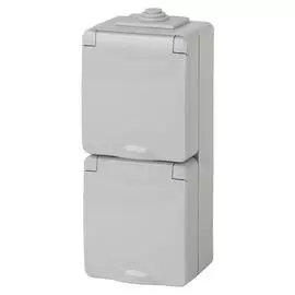 Розетка ЭРА Эксперт 2х2P E IP65 16A 250V 11-2607-03 Б0036002