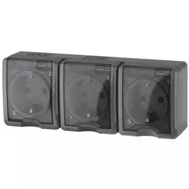Розетка ЭРА Эксперт 3х2P+E IP54 со шторками 16A 250V 11-2406-03 Б0020723