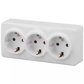 Розетка ЭРА Эксперт 3х2P E Schuko 16A 250V 11-2208-01 Б0020700