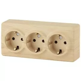 Розетка ЭРА Эксперт 3х2P E со шторками Schuko 16A 250V 11-2209-11 Б0020705