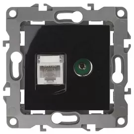 Розетка комбинированная RJ45+TV ЭРА 12 12-3110-06 Б0027446