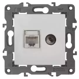 Розетка комбинированная RJ45+TV ЭРА Elegance 14-3110-01 Б0034314