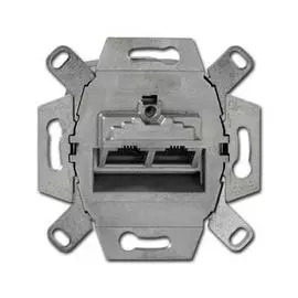 Розетка компьютерная 2хRJ45 ABB BJE 8/8 полюсов раздельно 6e кат 2CKA000230A0412