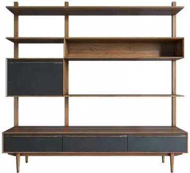 Стеллаж Bruni Black с ящиками