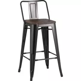 Стул полубарный Tolix Dark Wood LB 65