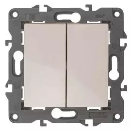 Выключатель двухклавишный ЭРА Elegance 10AX 250V 14-1104-02 Б0034231