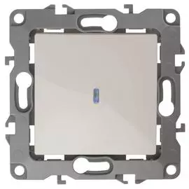 Выключатель одноклавишный с подсветкой ЭРА 12 10AX 250V 12-1102-02 Б0014634