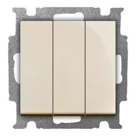 Выключатель трехклавишный ABB Basic55 16A 250V слоновая кость 2CKA001012A2158