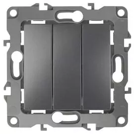 Выключатель трехклавишный ЭРА 12 10AX 250V 12-1107-12 Б0019299