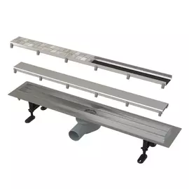 Лоток душевой Alcaplast APZ13-DOUBLE9 750 мм с решеткой DOUBLE (полная или под плитку) нерж.сталь APZ13-DOUBLE9-750