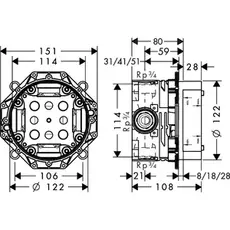 Скрытая часть HansGrohe HG iBox universal 01800180