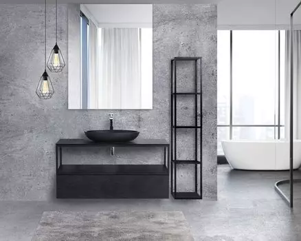 Тумба под металлический каркас Cezares Cadro CADRO-120-1C-SO-NR-BLUM 120 см, черная