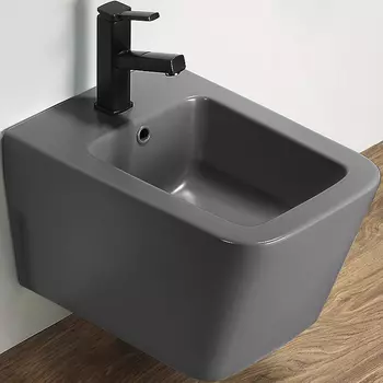 Биде подвесное CeramaLux 5370MDH серое матовое