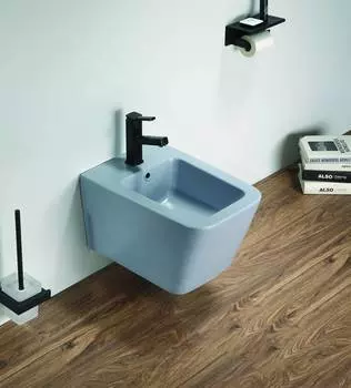 Биде подвесное CeramaLux 5370MHL голубое матовое