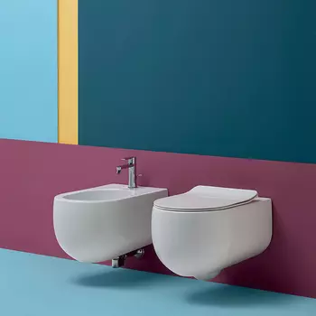 Биде подвесное Kerasan Flo 37 см 312330 белое матовое