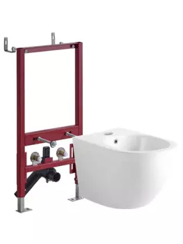 Биде подвесное с инсталляцией Agger ATI03310 белое