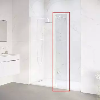 Боковая стенка RGW 30x195 Z-070W стекло прозрачное, профиль белый