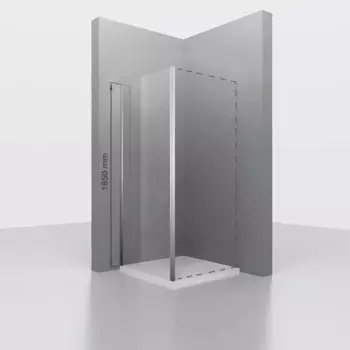 Боковая стенка RGW Z-050-1 90х185 профиль хром, стекло прозрачное