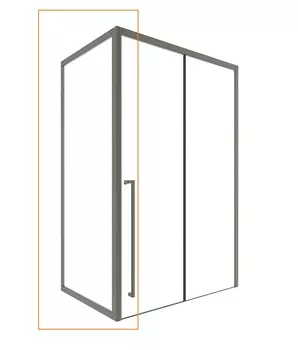 Боковая стенка Timo 100х200 T61 стекло прозрачное, профиль никель