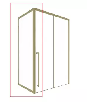 Боковая стенка Timo 100х200 T63 стекло прозрачное, профиль матовое золото