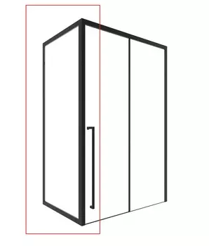 Боковая стенка Timo 90х200 T64 стекло прозрачное, профиль черный