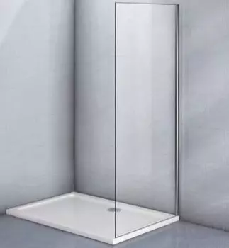 Боковая стенка Veconi KP08-90-01-C5 90х195 стекло прозрачное, профиль хром