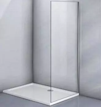 Боковая стенка Veconi Veconi KP-03 100х185 стекло прозрачное, профиль хром