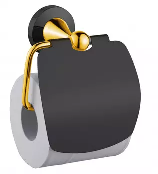 Бумагодержатель CeramaLux Luxury 57507 черный, золото