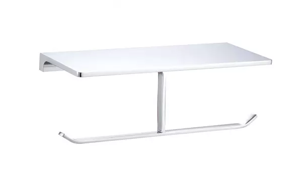 Бумагодержатель двойной с полкой WONZON & WOGHAND ECLIPSE WW-9156 хром