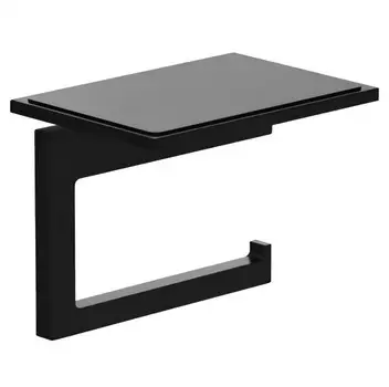 Бумагодержатель Kludi Vela C 3197139 с полкой, черный матовый