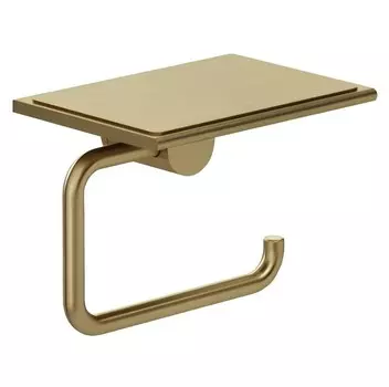 Бумагодержатель Kludi Vela R 58971N0 с полкой, золото