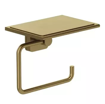 Бумагодержатель Kludi Vela S 25971N0 с полкой, золото