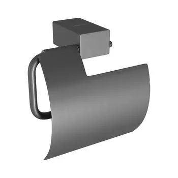 Бумагодержатель Lemark Smooth Line 9726012 с крышкой, графит