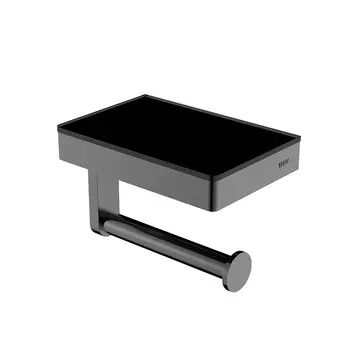 Бумагодержатель с полкой Black&White GA-9620GM оружейная сталь