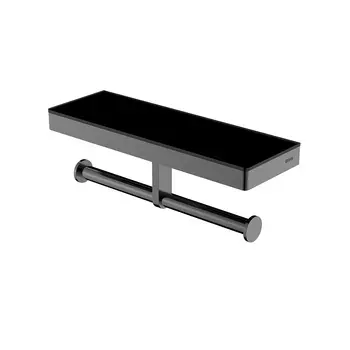 Бумагодержатель с полкой Black&White GA-9622GM оружейная сталь