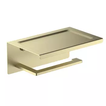 Бумагодержатель с полкой Schein Klimt 9245BG матовое золото