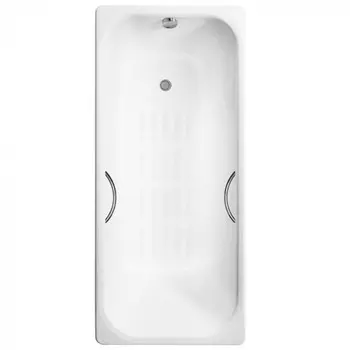 Чугунная ванна Delice Aurora 170x70 DLR230605R-AS с антискользящим покрытием, с отверстиями под ручки, белая