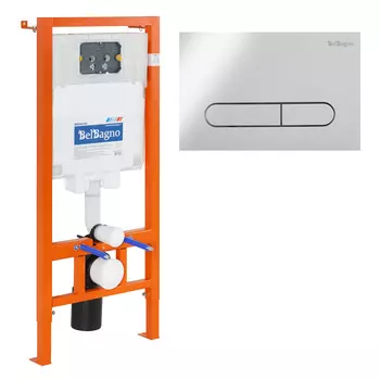 Cистема инсталляции с кнопкой смыва BelBagno BB002-80/BB005-PR-CHROME кнопка хром