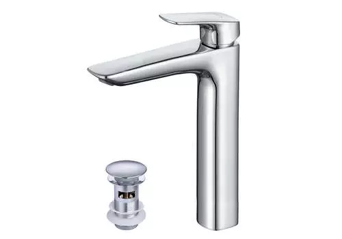 Cмеситель для раковины Aquatek Вега AQ1005CR с донным клапаном, хром