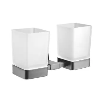 Держатель для стаканов двойной, подвесной Shevanik SG5622T оружейная сталь