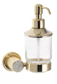 Диспенсер для жидкого мыла Boheme Royal Cristal 10932-G-B золото, черный