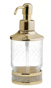 Диспенсер для жидкого мыла Boheme Royal Cristal 10929-G-B золото, черный
