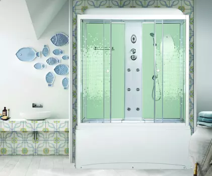 Душевой бокс Niagara Ultra 170x75 NG-3170-01 стекло прозрачное с декором, профиль хром