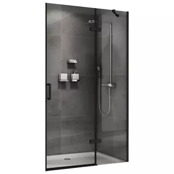 Душевая дверь Abber Zart 120x195 AG08120B профиль черный, стекло прозрачное