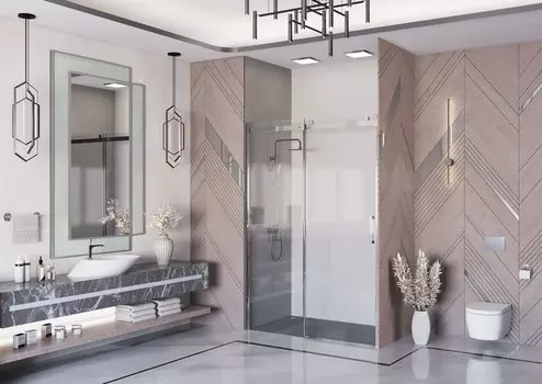 Душевая дверь Ambassador Benefit 120x200 19021101HX стекло прозрачное, профиль хром