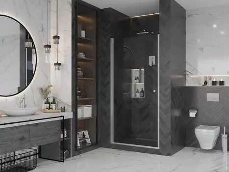 Душевая дверь Ambassador Elysium 100x200 111011111CX стекло прозрачное, профиль хром