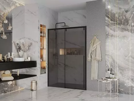 Душевая дверь Ambassador Intense 130x200 110022202IBB стекло тонированное, профиль черный